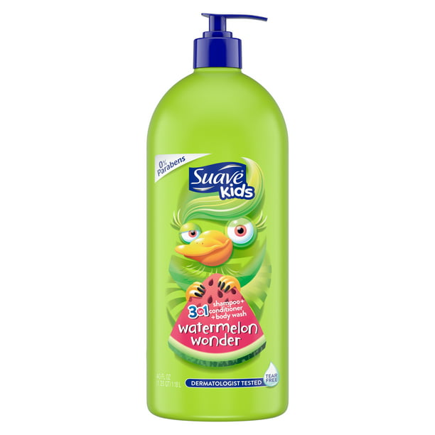 Suave 3-in-1 Shampoo, Conditioner, Bodywash, Watermelon Wonder Detangling and Cleansing